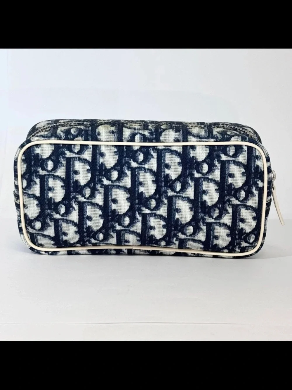 Dior Navy and White Logo Cosmetic Pouch